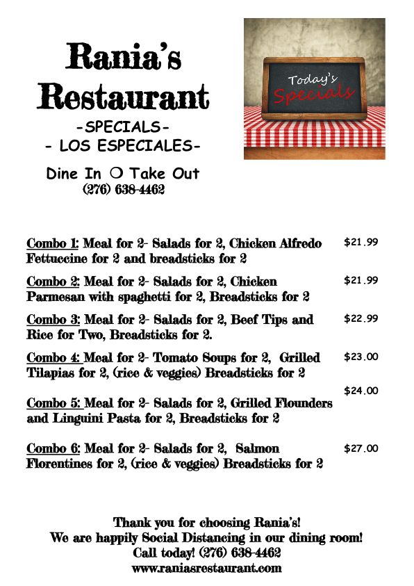 Rania's Restaurant, Bar, and Grill Martinsville VA